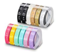 UniPlus Sostituzione del Nastro per Etichette Omega Compatibile per Dymo Embossing Tapes S0717930 S0717900 Nastro per Etichette 3D Autoadesivo per Stampante di Dymo Omega Junior Motex E-101 E-303