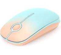 Unipows Mouse wireless 2,4 G, sottile, portatile, con nano ricevitore, meno rumore, mouse ottico mobile per notebook, PC, laptop, computer, Mac (da arancione sfumato a verde menta)