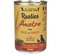 Unipro Rustico Dog Adult 400 gr - Anatra con orzo e farro - Confezione da 6 pezzi - Cibo Umido per Cani - 1° ORDINE? scegli lo sconto BZR5 / BZR20 + 200 punti fedeltà