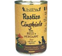 Unipro Rustico Dog Adult 400 gr - Cinghiale con riso e verdure - Confezione da 6 pezzi - Cibo Umido per Cani - 1° ORDINE? scegli lo sconto BZR5 / BZR20 + 200 punti fedeltà