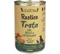 Unipro Rustico Dog Adult 400 gr - Trota con riso e verdure - Confezione da 6 pezzi - Cibo Umido per Cani - 1° ORDINE? scegli lo sconto BZR5 / BZR20 + 200 punti fedeltà