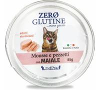 Unipro Zero glutine Mousse e pezzetti Cat Adult 85 gr Maiale - confezione da 12 pezzi - Cibo umido per gatti - 1° ORDINE? scegli lo sconto BZR5 / BZR20 + 200 punti fedeltà