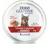 Unipro Zero glutine Mousse e pezzetti Cat Adult 85 gr Manzo - confezione da 12 pezzi - Cibo umido per gatti - 1° ORDINE? scegli lo sconto BZR5 / BZR20 + 200 punti fedeltà