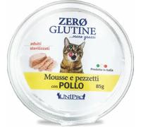 Unipro Zero glutine Mousse e pezzetti Cat Adult 85 gr Pollo - confezione da 12 pezzi - Cibo umido per gatti - 1° ORDINE? scegli lo sconto BZR5 / BZR20 + 200 punti fedeltà