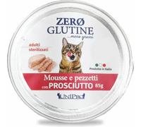 Unipro Zero glutine Mousse e pezzetti Cat Adult 85 gr Prosciutto - confezione da 12 pezzi - Cibo umido per gatti - 1° ORDINE? scegli lo sconto BZR5 / BZR20 + 200 punti fedeltà