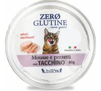 Unipro Zero glutine Mousse e pezzetti Cat Adult 85 gr Tacchino - confezione da 12 pezzi - Cibo umido per gatti - 1° ORDINE? scegli lo sconto BZR5 / BZR20 + 200 punti fedeltà
