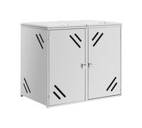 Uniprodo Copribidone per spazzatura 2 x 240 l Fessure di ventilazione copri cassonetto della spazzatura Copribidone dei rifiuti Copri bidoni spazzatura Copribidone per spazzatura acciaio inox