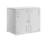 Uniprodo Copribidone per spazzatura 2 x 240 l Fori di ventilazione copri cassonetto della spazzatura Copribidone dei rifiuti Copri bidoni spazzatura Copribidone per spazzatura acciaio inox