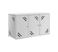 Uniprodo Copribidone per spazzatura 3 x 240 l Fessure di ventilazione copri cassonetto della spazzatura Copribidone dei rifiuti Copri bidoni spazzatura Copribidone per spazzatura acciaio inox
