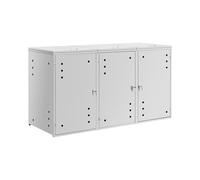 Uniprodo Copribidone per spazzatura 3 x 240 l Fori di ventilazione copri cassonetto della spazzatura Copribidone dei rifiuti Copri bidoni spazzatura Copribidone per spazzatura acciaio inox