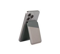 UNIQ Lyden DS - Porta carte magnetico con blocco RFID, con supporto (avorio/verde lichene)