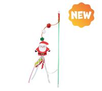 UNIQ PETS GIOCATTOLO DI PLASTICA PER GATTI SWISHY canna da pesca con Babbo Natale 40 cm