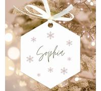 Uniqicon 20 Confezioni Di Decorazioni Acriliche Esagonali Bianche Con Foro, Forma Esagonale Da 3 1/8 Pollici Di Diametro Per Portachiavi In Acrilico Fai Da Te, Bomboniere, Ornamenti Natalizi