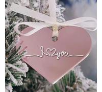 Uniqicon 20 Pezzi Di Ornamenti Acrilici A Forma Di Cuore Con Specchio In Oro Rosa - Fai Da Te Cuore Acrilico Vuoto Con Foro, Perfetto Per Creare Portachiavi Fai Da Te, Etichette Regalo