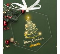 Uniqicon 25 Confezioni Di Decorazioni Acriliche Esagonali Trasparenti Con Foro, Forma Esagonale Da 3 1/8 Pollici Per Portachiavi In Acrilico Fai Da Te, Bomboniere, Ornamenti Natalizi