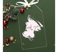 Uniqicon 25 Pezzi Di Etichette Trasparenti In Acrilico Per Ornamenti - Decorazioni Natalizie Fai Da Te Trasparenti Per Artigianato E Personalizzazione Per Etichette Regalo, Etichette Per Calze