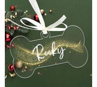 Uniqicon 25 Pezzi Graziosi Ornamenti Trasparenti Acrilici A Forma Di Osso Per Targhette Per Cani Fai Da Te, Artigianato Artistico, Accessori Per Portachiavi, Creazione Ornamenti Natalizi Da Appendere