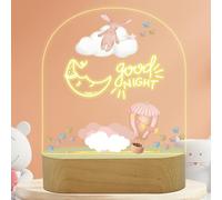 uniqicon Lampada Bambini Notturna, Lampada Coniglio, Lampada Comodino Camera Da Letto Fai Da Te, Lavagna Luminosa Per Disegnare Per Bambini, Lampada Da Comodino Led