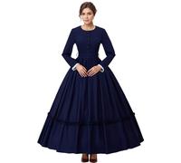 UniqKaliber Abiti vittoriani da donna, abiti da guerra civile, abito da ballo medievale, costume per Halloween