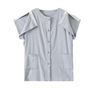 UniqKaliber Camicia da uomo post-operatoria, maglietta a strappo in cotone traspirante per recupero