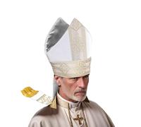 UniqKaliber Cappello da vescovo papale Mitre Clero Costume Prop Copricapo per Hallween Cosplay Party