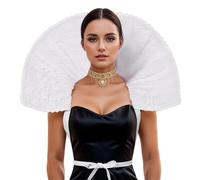 UniqKaliber Collare vittoriano in piedi da regina Elisabetta, accessorio per costume rinascimentale, Halloween, cosplay