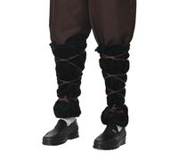 UniqKaliber Coprigambe medievale rinascimentale in finta pelliccia, scaldamuscoli per cavaliere, guerrieri vichinghi, pirati cosplay