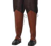 UniqKaliber Copriscarpe medievali in ecopelle steampunk, per stivali da pirata guerriero vichingo, accessori rinascimentali, per uomini e donne