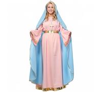 UniqKaliber Costume da Vergine Maria Alone, da donna, per adulti, Natività, costume biblico, Rosa e blu., XX-Large/XXX-Large