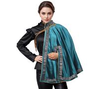 UniqKaliber Mantello medievale mezza spalla steampunk rinascimentale scialle pizzo mantello per costume di Halloween