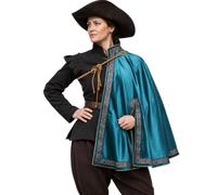 UniqKaliber Mantello medievale mezza spalla steampunk rinascimentale scialle pizzo mantello per costume di Halloween