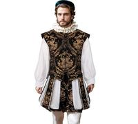 UniqKaliber Rinascimentale Tudor Elizabeth King Prince Cosplay Costume, abito vittoriano da uomo con pantaloni zucca
