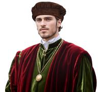 UniqKaliber Tudor medievale piatto per uomo e donna, berretto da festival rinascimentale, accessorio per costume cosplay