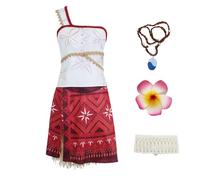 UniqKaliber Vestito da principessa da donna, costume da avventura oceanica, con collana, copricapo, cosplay, regalo di compleanno e Natale