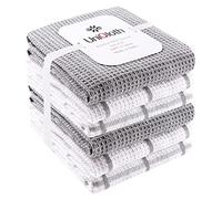 UniQloth Set di 6 Strofinaccio Cucina Cotone - Strofinacci Asciugapiatti Assorbenti resistente -Lavabili in Lavatrice Tovaglioli da Cucina 38x64 cm Grigio