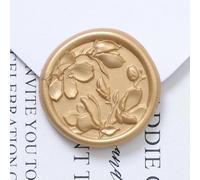 UNIQOOO Adesivi per sigilli in cera, adesivi 3D con magnolia per inviti di nozze, buste, sigilli botanici, 50 pezzi autoadesivi dorati lignt, perfetti per inviti, Natale, confezioni regalo, feste