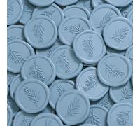 UNIQOOO Adesivi per sigilli in ceralacca, motivo rosmarino, inviti di nozze, buste, 100 pezzi, adesivi blu polvere, perfetti per inviti, buste, confezioni regalo, Natale