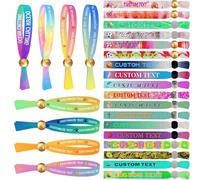 Uniqora Braccialetti in tessuto personalizzati, testo e logo personalizzati, 1-1000 Pezzi Braccialetti in Tessuto VIP, per matrimoni, feste, eventi di sensibilizzazione e club