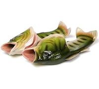 UniqStore - Sandali creativi, ciabattine a forma di pesce per la spiaggia, verde, 45/46 EU