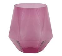 Unique 26217 - Bicchiere da Vino Riutilizzabile in Plastica Senza Stelo a Forma di Diamante - 355 ml - Festa Moderna in Oro e Viola - 1 Pezzo (Confezione da 1)