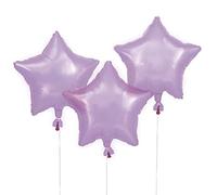 Unique 26360 - Palloncini Traslucidi a Stella Viola con Cuciture - 43 cm - 3 Pezzi (Confezione da 1)