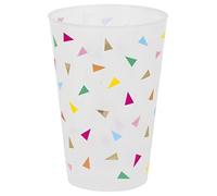 Unique 26370 - Bicchieri di Plastica Riutilizzabili Stampati con Lamina - 473 ml - Festa di Compleanno a Triangolo Luminoso - 6 Pezzi (Confezione da 1)