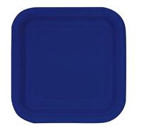 Unique 30950EU - Piatti di Carta Quadrati Ecologici - 18 cm - Colore Blu Navy - 16 Pezzi (Confezione da 1)