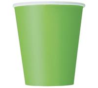 Unique 31426EU - Bicchieri di Carta Senza Plastica - 266 ml - Colore Verde Lime - 14 Pezzi (Confezione da 1)