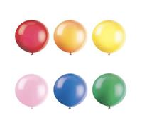 Unique-36 Latex Balloons | Pretty Colors | 6ct Kit PARTYKIT Palloncini Giganti in Lattice, Assortiti (Assorted Colour), 90 cm, 56732