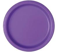 Unique 47025EU - Piatti di Carta Ecologici - 23 cm - Colore Viola Neon - 8 Pezzi (Confezione da 1)