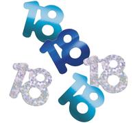 Unique 80571 - Coriandoli per 18° compleanno, 14 g, colore blu brillante, confezione da 1