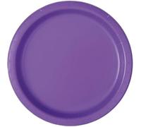 Unique 99165EU - Piatti di Carta Ecologici - 23 cm - Colore Viola Neon - 16 Pezzi (Confezione da 1)