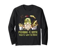 Unique Angler GNOME - Fishing And Beer That`s Why I´m Here Maglia a Manica