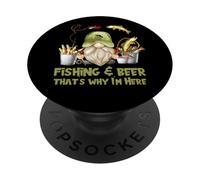 Unique Angler Gnome - Fishing And Beer That`s Why I´m Here PopSockets PopGrip Adesivo
